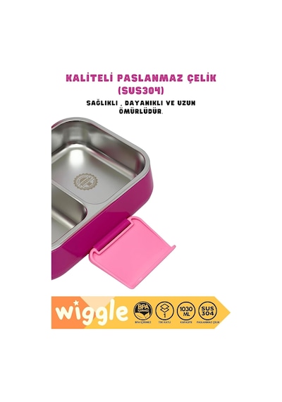 Bento 1030ml Lunchbox Barbie Temalı Lisanslı Tek Katlı 2 Bölmeli Paslanmaz Çelik Sefer Tası Yemek Kutu Çok Renkli