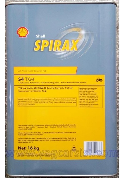 Shell Spirax S4 Txm Teneke Şanzıman Yağı 18 L