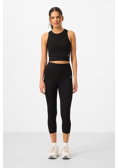 Tommylife Siyah Yüksek Bel Kapri-crop Atlet Slim Fit Kadın Tayt Takım - 95284 Tommylife Siyah Yüksek Bel Kapri-crop Atlet Slim Fit Kadın Tayt Takım - 95284