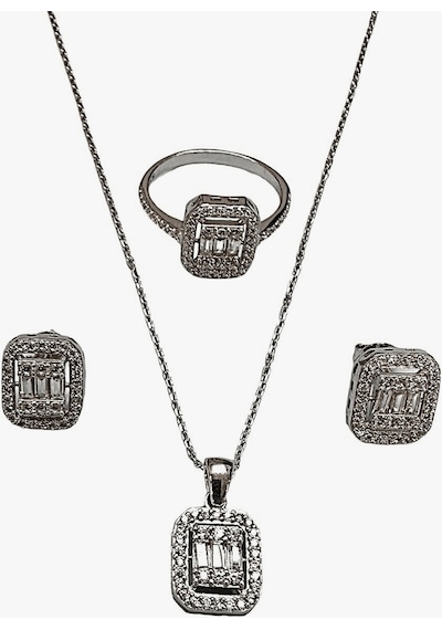 Choice Baget Taşlı Gümüş Set