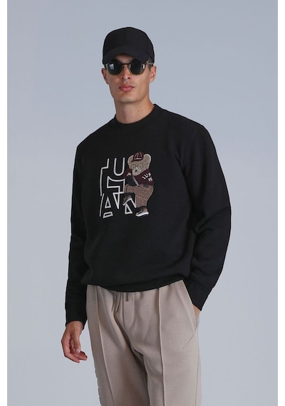 Lufian Pıtcher Erkek Sweatshirt Siyah 001