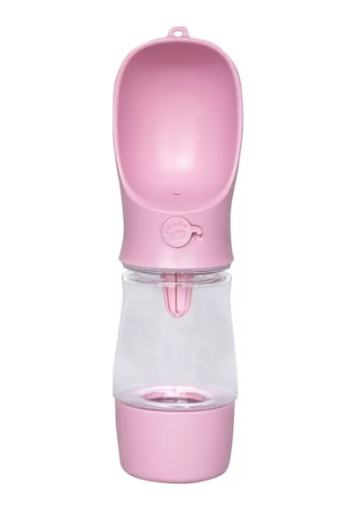 Toyfest Taşınabilir Mama Hazneli Evcil Hayvan Suluğu Seyahat Kabı Kilitlenebilen Su Sızdırmaz 380 ML