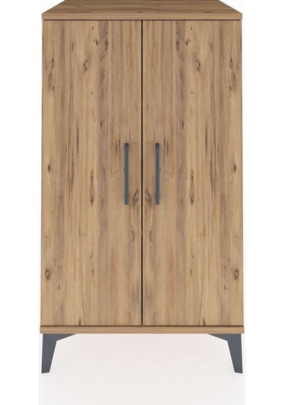 Hyperion Komodin 2 Raflı 2 Kapaklı 60x44x106 Çam-çam Çam