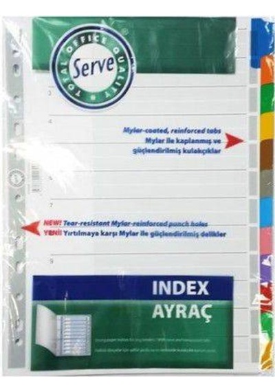 Serve Seperatör 12 Renkli Kağıt A4 Sv-5525