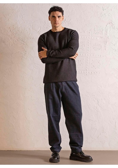 Gmg Fırenze Gu25mfw04011 Siyah Erkek Bisiklet Yaka Slim Fit Triko Kazak