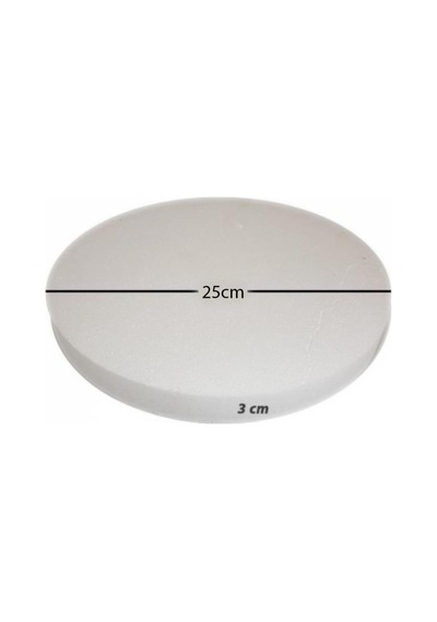 Strafor Taban Kalınlık 3cm Yuvarlak 25cm 1 Adet Beyaz