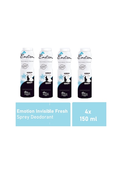 Emotion Invisible Fresh Kadın Sprey Deodorant 4 x 150 ML