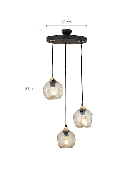 Karya 3Lü Yuvarlak Siyah Gold Modern Sarkıt Genç Odası Yatak Odası Retro Salon Avize
