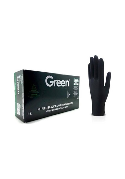 Green Pudrasız Nitril Eldiven Siyah L 100'lü Paket
