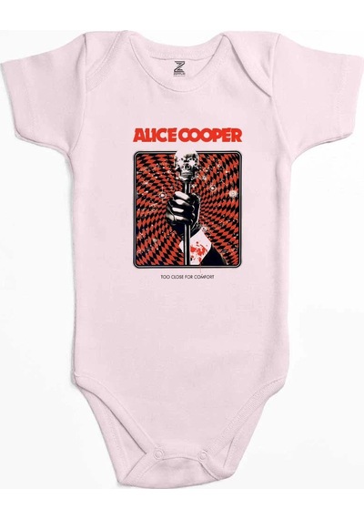 Zepplin Giyim Alice Cooper Too Close For Comfort Mikrofon Sarı Bebek Body Zıbın