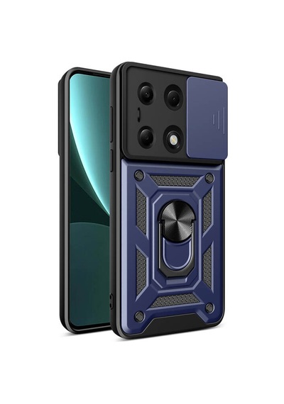 Nihcase Xiaomi Poco M6 Pro 4g Kılıf Magnetik Standlı Kamera Korumalı Slide Sürgülü Cover Kapak