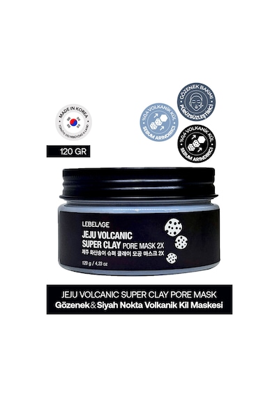 Lebelage Volkanik Kil Maskesi Gözenek ve Siyah Nokta Lebelage Jeju Volcanic Super Clay Pore Mask 100ml