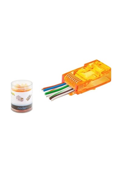 Nodar Nd2405 Cat6 Ez Rj45 Konnektör 100 Adet Plastik Kutu -turuncu