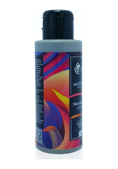 Multi-surface Hibrit Akrilik Boya, 120ml, Su Bazlı, Ahşap Cam Seramik Metal Kumaş Plastik İçin Gümüş Gri