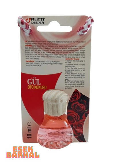 Gül Rose Oto Ayna Koku Ahşap Kapak Araba Kokusu 10ml