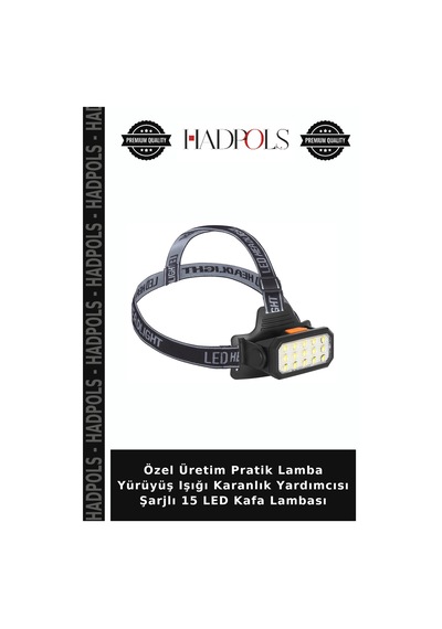 Özel Üretim Pratik Lamba Yürüyüş Işığı Karanlık Yardımcısı Şarjlı 15 Led Kafa Lambası Çok Renkli