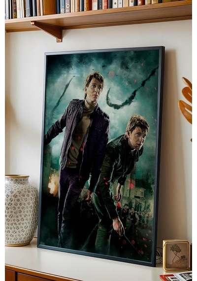 Fred Ve George Weasley Çerçeveli Tablo - Lüks Harry Potter İkizler Savaş Posteri Modern Duvar Dekoru Siyah Fred Ve George Weasley Çerçeveli Tablo - Lüks Harry Potter İkizler Savaş Posteri Modern Duvar Dekoru Siyah