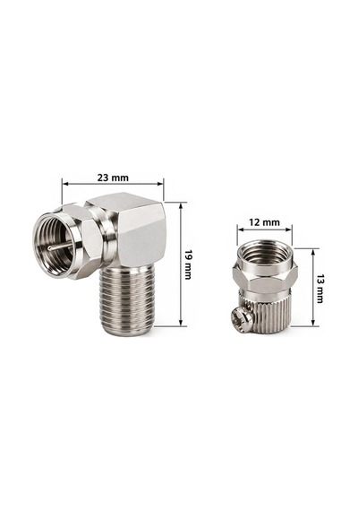 Powermaster Pm-24852 90 Derece L Tip F Vidalı Çevirmeli Konnektör