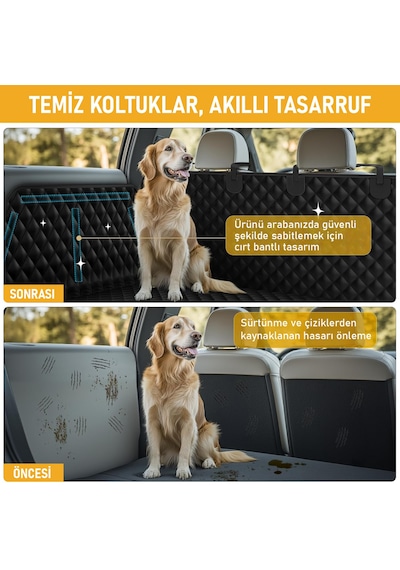 Haegs Araç Bagaj Örtüsü, Evcil Hayvan Köpek Bagaj Koruma Kılıfı - Suv, Sedan, Pickup Panelvan Bagaj Havuzu, Araba İçin Su Geçirmez Bagaj Koruyucu Kılıf Örtü Mat- Medium - Siyah Siyah