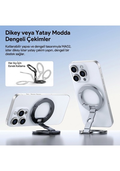 Ulanzi Ma02 Maglock Dual Manyetik Telefon Standı Gümüş - C118