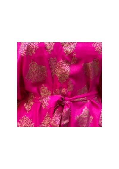 Lila Mare İthal Hint Kumaşlı Handmade Beachwear Yazlık Kimono Standart Bedenlere 36-44 Arası Uygundur Renkli Renkli
