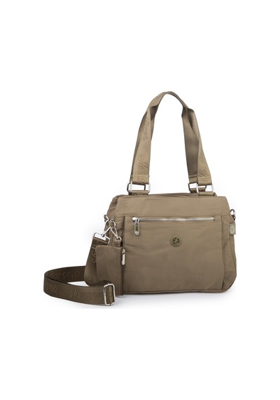 Nas Bag Kadın Çok Bölmeli Orta Boy Çapraz Omuz Çantası Haki 30x24 Cm Diğer