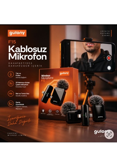 F15 Kablosuz Yaka Mikrofonu