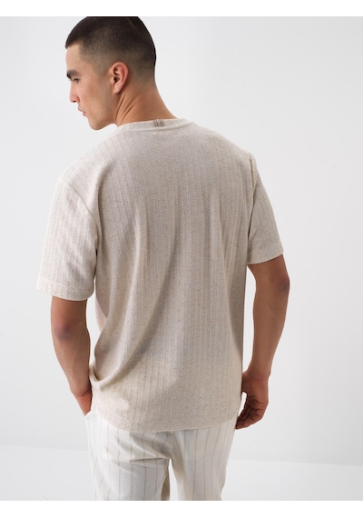Xint Naturel Keten Karışımlı Regular Fit Tişört 502188 Beyaz