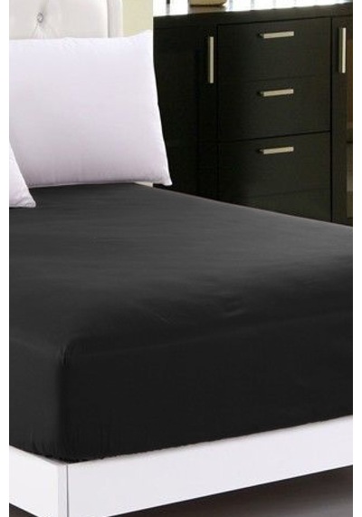Eponj Home Lastikli Çarşaf Tek Kişilik Basic Siyah Siyah