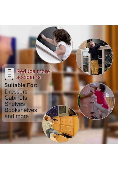 Kyrotech Mobilya Devrilmesini Önleyici Duvar Ankrajı Ve Çelik Mobilya Emniyet Kayışı Seti, Bebek, Çocuk Ve Evcil Hayvan Güvenliği İçin Şifonyer, Kitaplık Ve Dolap Sabitleyici Çok Renkli Kyrotech Mobilya Devrilmesini Önleyici Duvar Ankrajı Ve Çelik Mobilya Emniyet Kayışı Seti, Bebek, Çocuk Ve Evcil Hayvan Güvenliği İçin Şifonyer, Kitaplık Ve Dolap Sabitleyici Çok Renkli
