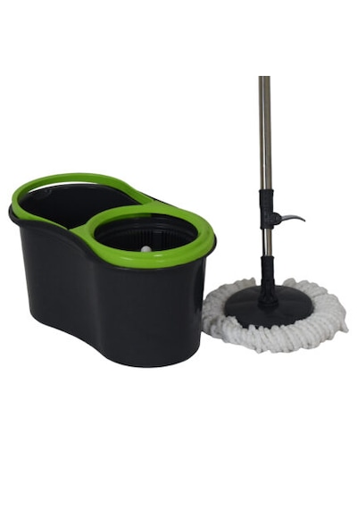 Şeylişeyler - 13 Litre Spin Mop Döner Mekanizmalı Temizlik Seti - Pratik Sıkmalı Mop Kovası + Mikrofiber Başlık