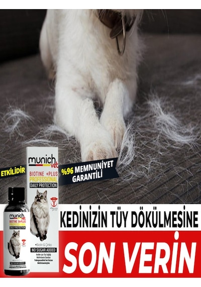Munich Kedi Biotine +Plus Kedi Sağlığı Damlası 100 ml Kedi Tüy Dö