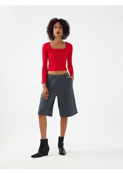 Loft High Waist Kadın Pantolon Lf2040806 Q1.v1 Koyu Gri