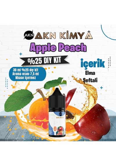 Apple Peach Yoğun Dıy Kit Elma Şeftali Gıda Aroması %25 Oranda Aroma İçerir Hazır Değildir 30 Ml