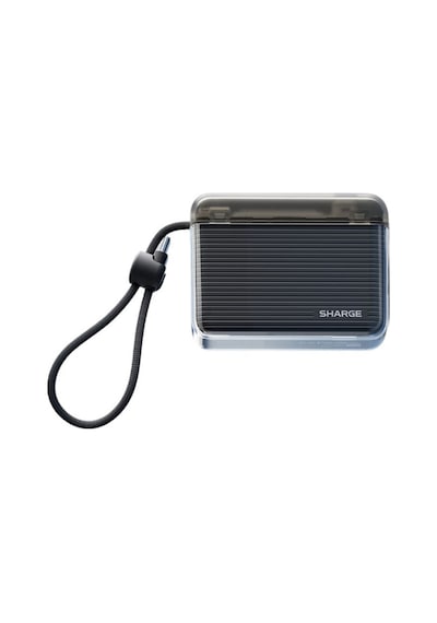 Sharge Flow Go 10000 Mah Dahili Type-c Kablolu Kompakt Powerbank Taşınabilir Hızlı Şarj Cihazı Siyah
