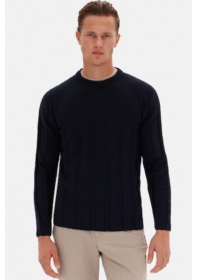 Twn Slim Fit Lacivert Rib Örgü Kazak 3ec063302441m 101