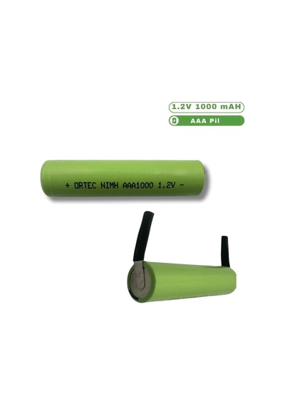 1.2v 1000mah Ni-mh Aaa İnce Şarj Edilebilir Kalem Pili Puntalı