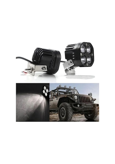 3'' Beyaz Led Spot Uzun Kısa Off Road, Motosiklet Sis Farı Çalışma Lambası 12-24v 40w