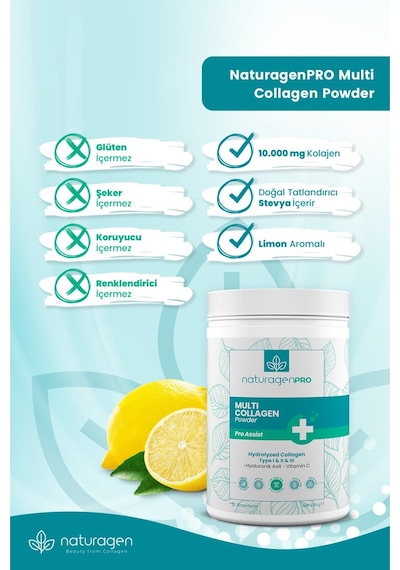 Naturagen Pro Collagen Tip 1-2-3 Powder Limon Aromalı 330 G