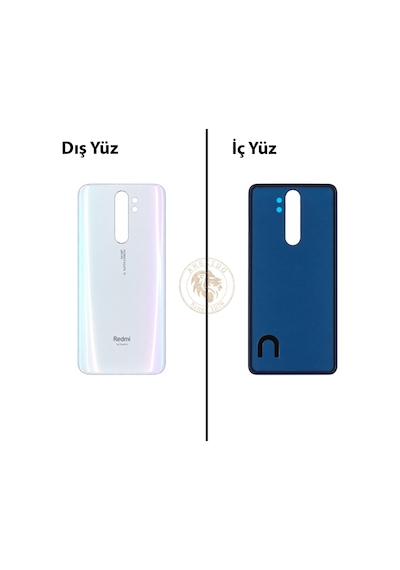 Xiaomi Redmi Note 8 Pro İnci Beyazı Arka Pil Kapağı Batarya Kapağı Lazer Kesim Back Cover Çok Renkli