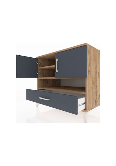 Kronos Şifonyer 3 Raflı Tek Çekmeceli 2 Kapaklı 88x59x80 Çam-antrasit Atlas Çam Kronos Şifonyer 3 Raflı Tek Çekmeceli 2 Kapaklı 88x59x80 Çam-antrasit Atlas Çam