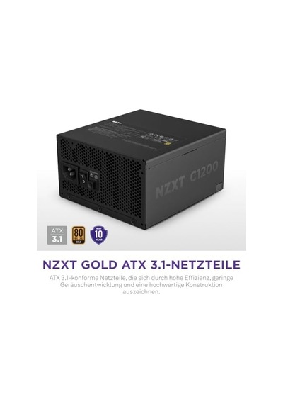 Nzxt C1200 1200w 80 Atx 3.1 Tam Modüler Siyah Güç Kaynağı