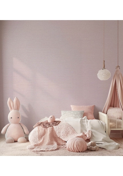 Sade Toz Pembe Dokulu 16 M2 Duvar Kağıdı 5526-2 Çok Renkli