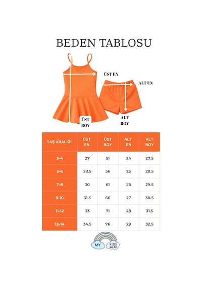 My Kids Wear Kız Çocuk Garson Mayo Elbiseli Şortlu 2 Li Takım 12423 Beyaz - Siyah