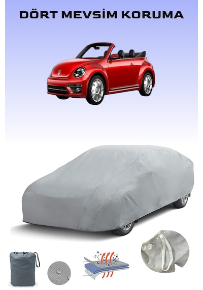 Volkswagen New Beetle Convertible Uyumlu Araba Brandası, Oto Branda, Araba Çadırı, Su-güneş Geçirmez Gri