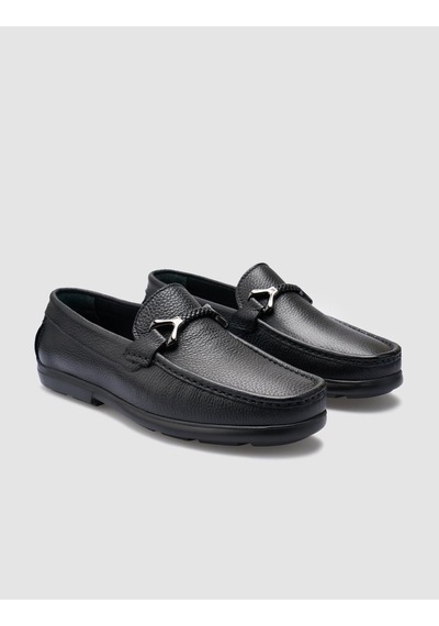 Cabani Tivra %100 Hakiki Deri Siyah Toka Detaylı Erkek Loafer