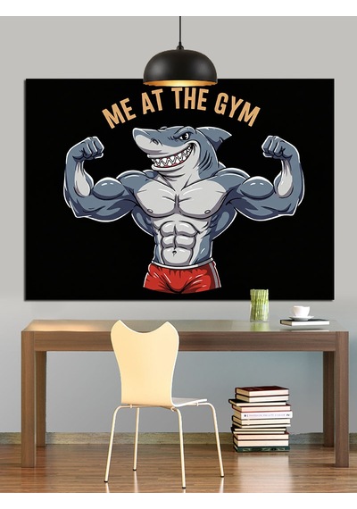 Me At The Gym Yazısı Dekoratif Kanvas - Mdf Ahşap Tablo