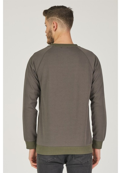 V4003 Dewberry Reglan Kol Erkek Sweatshırt-haki Haki