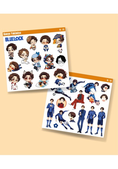 Bluelock- Kenyu Yukimiya -parlak Kağıt -2li Sticker Set-telefon Süsleme Blue Lock -futbol Sticker Turuncu