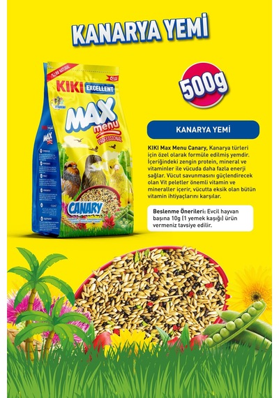 KIKI Excellent Kuş Max Menu Canary Kanarya Yemi 500 Gr. KB308